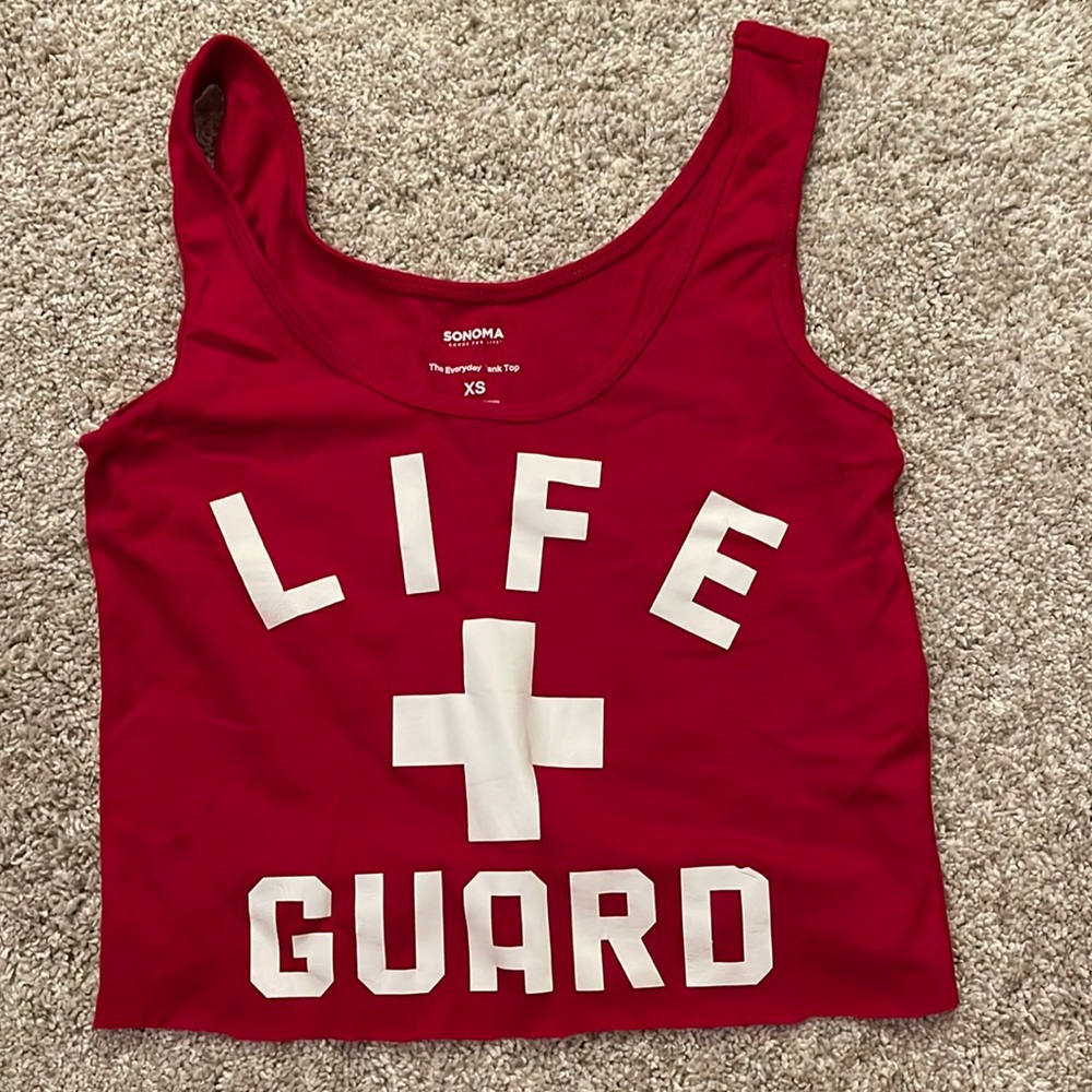 Life guard cropped tank